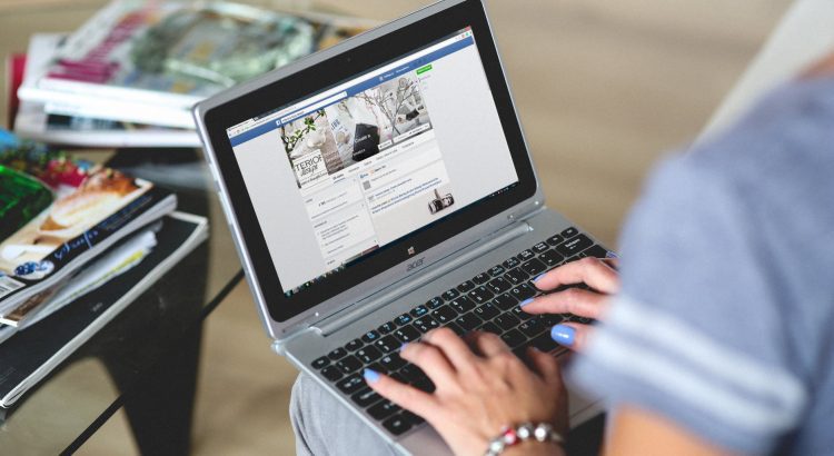 women typing on the notebook