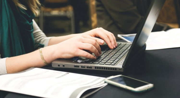 woman typing writing programming